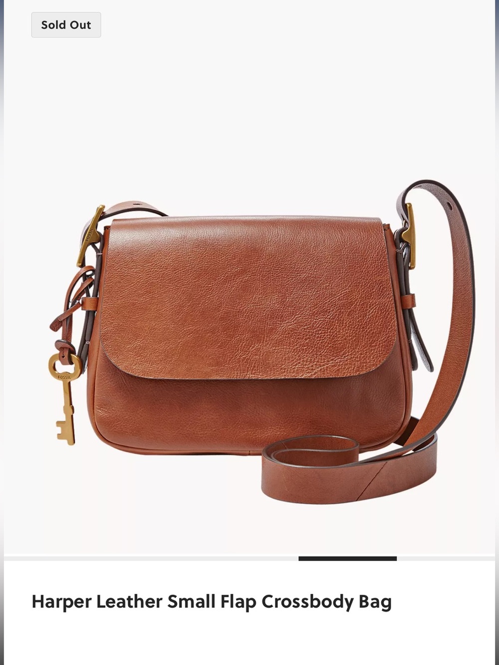 Fossil Harper Leather Small Flap Crossbody Bag — Brown